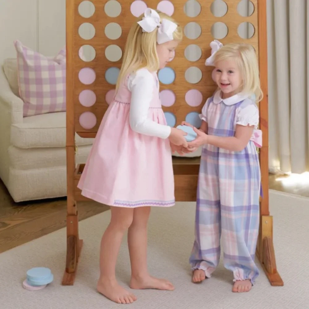Beaufort Bonnet TBBC Rebecca Romper Palm Beach Pink Plaid & Palisades Purple 2T
